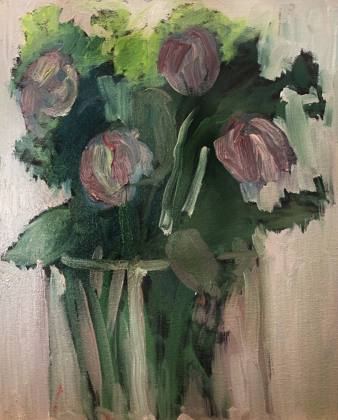 Flowers 14x10, painting by Ryan Louder