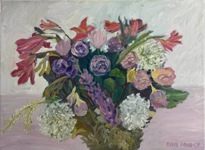 Flowers On A White Table no.2, painting by Ryan Louder