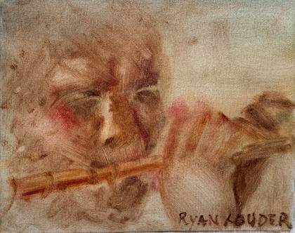 Flute Echoes Through The Forest, painting by Ryan Louder
