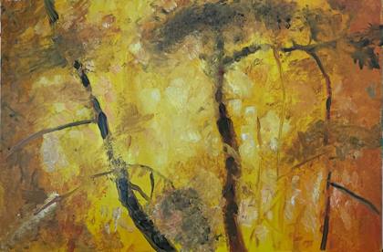 Forest Fire, painting by Ryan Louder