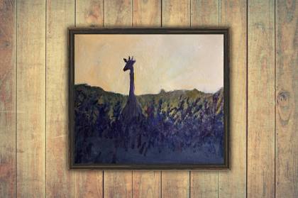 Giraffe at Sunset, painting by Ryan Louder