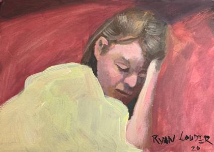 Girl Sleeping, painting by Ryan Louder