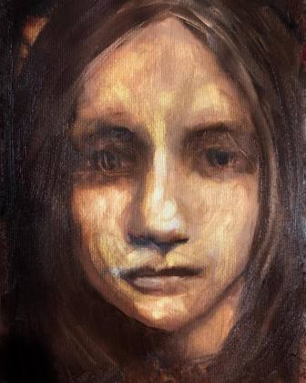 Girls Face, painting by Ryan Louder