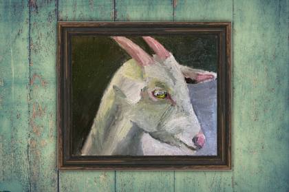 Goat, painting by Ryan Louder