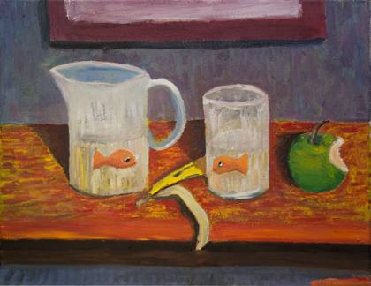 Goldfish in Glass, painting by Ryan Louder
