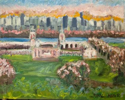 Greenwich On Christmas Day, painting by Ryan Louder
