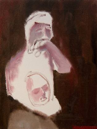 Greiving Man, painting by Ryan Louder