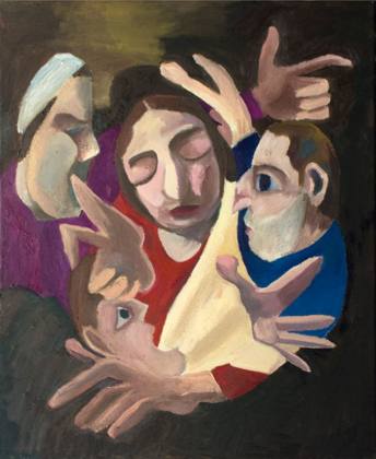 Hands Of Negotiation 16x20 Oil On Canvas, painting by Ryan Louder