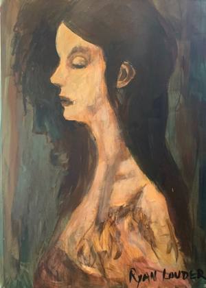 Head Study of Woman, painting by Ryan Louder