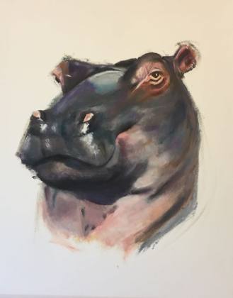 Hello Mr Hippo, painting by Ryan Louder