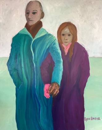 Holding Hands On A Winters Day, painting by Ryan Louder