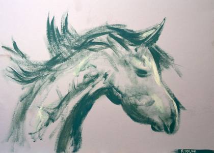 Horse Study, painting by Ryan Louder
