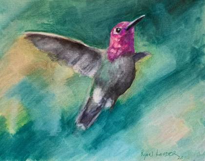 Humming Bird, painting by Ryan Louder
