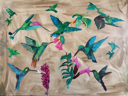Humming Birds, painting by Ryan Louder