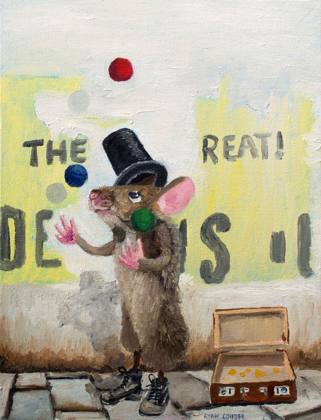 Juggling For Cheese, painting by Ryan Louder
