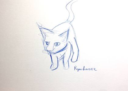 Kitten, painting by Ryan Louder