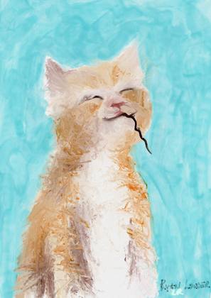 Kitten Extremely Proud Of Himself, painting by Ryan Louder