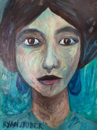 Lady In Blue, painting by Ryan Louder