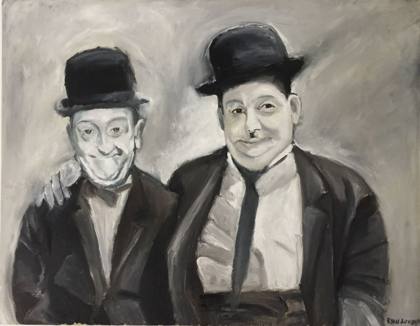 Laurel and Hardy, painting by Ryan Louder