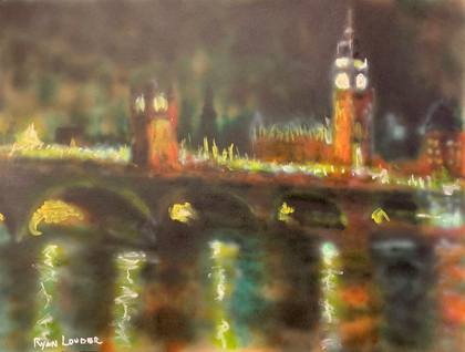 Lights of London, painting by Ryan Louder