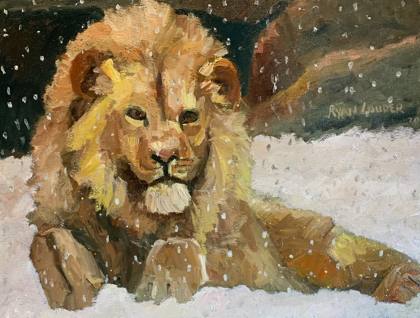 Lion Witch and the Wardrobe, painting by Ryan Louder