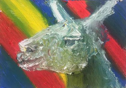 Llama, painting by Ryan Louder