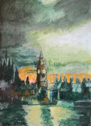 London - Westminster, painting by Ryan Louder