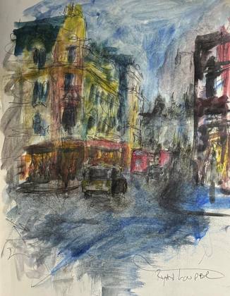 London Bustle, painting by Ryan Louder