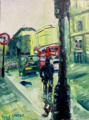London In The Rain, painting by Ryan Louder
