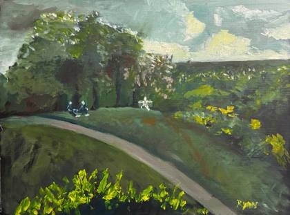 London Park At Dusk, painting by Ryan Louder