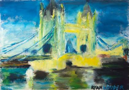 London study, painting by Ryan Louder