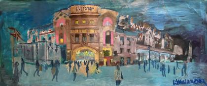 London Victoria Station, painting by Ryan Louder