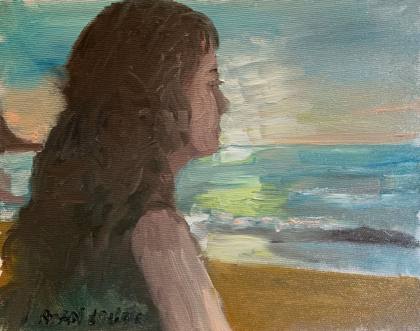 Looking our to sea, painting by Ryan Louder