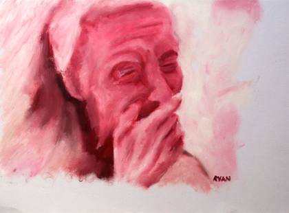 losing the love of her life, painting by Ryan Louder