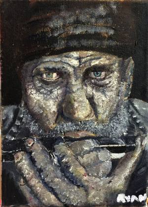 Lost In The Music 7x5 Oil On Canvas, painting by Ryan Louder