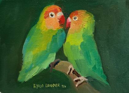 Lovebirds, painting by Ryan Louder