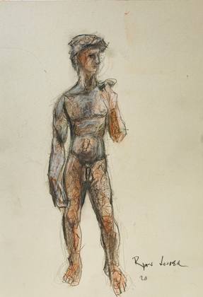 Male - Michelangelo David - Study, painting by Ryan Louder