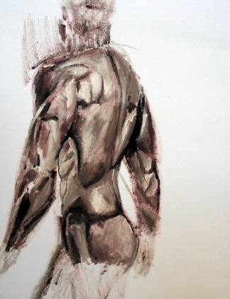 Male Study, painting by Ryan Louder