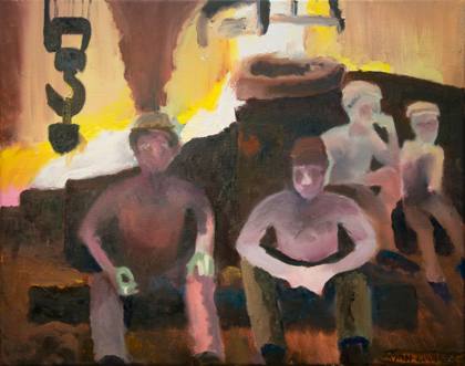 Men Of Industry 16x12 Oil On Canvas, painting by Ryan Louder