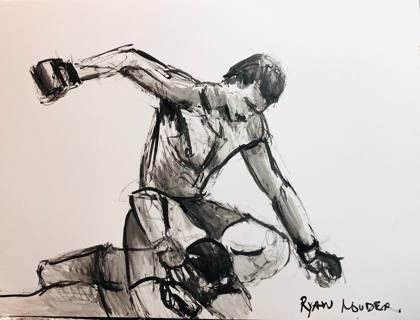 MMA Fighter, painting by Ryan Louder