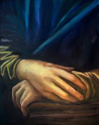 Mona Lisa's Hands, painting by Ryan Louder