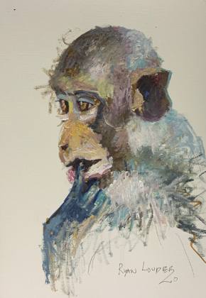 Monkey, painting by Ryan Louder