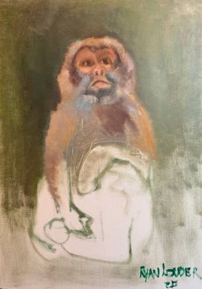 Monkey Looking To The Sky, painting by Ryan Louder