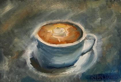 Morning Coffee, painting by Ryan Louder