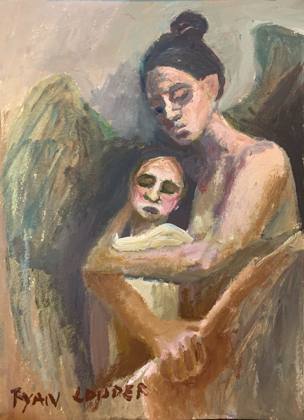 Mother and Child, painting by Ryan Louder