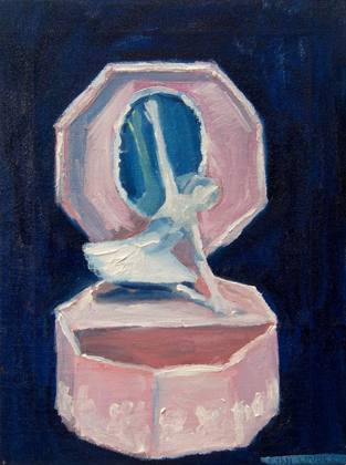 Music Box Dancer 9x12 Ballet Wall Art - Ballet Painting, painting by Ryan Louder