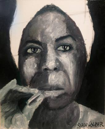 Nina Simone - Before A Show, painting by Ryan Louder