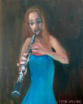 Oboe Player, painting by Ryan Louder