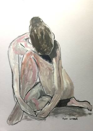 Oil and Charcoal On Paper, painting by Ryan Louder