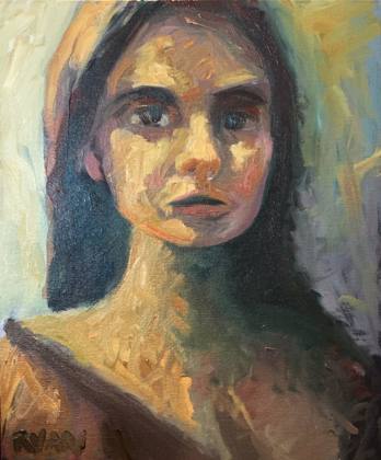 Oil Study of A Young Woman, painting by Ryan Louder
